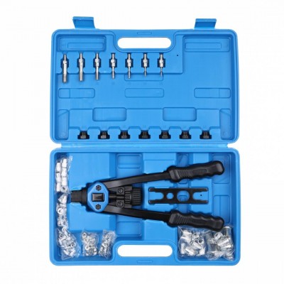 110pcs Heavy Duty Manual Rivet Nut Machine Set Hand Riveter 7 Sizes Nosepiece M3-m12 Riveting Tools Threaded Repairing Insert