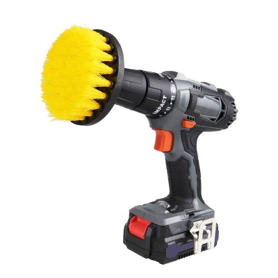 2/3.5/4 Inch Electric Drill Brush Power Scrubber Yellow Medium Stiffness Bristles Bathroom&shower Cleaning Non-scratches